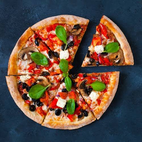 Delicious pizza with toppings in dhaka
